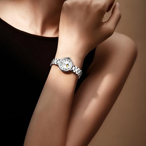 marvin Watches for Women Swiss Women's Watch with Stainless Steel Strap,28MM Sapphire Glass Dial,Quartz Movement,50M Waterproof